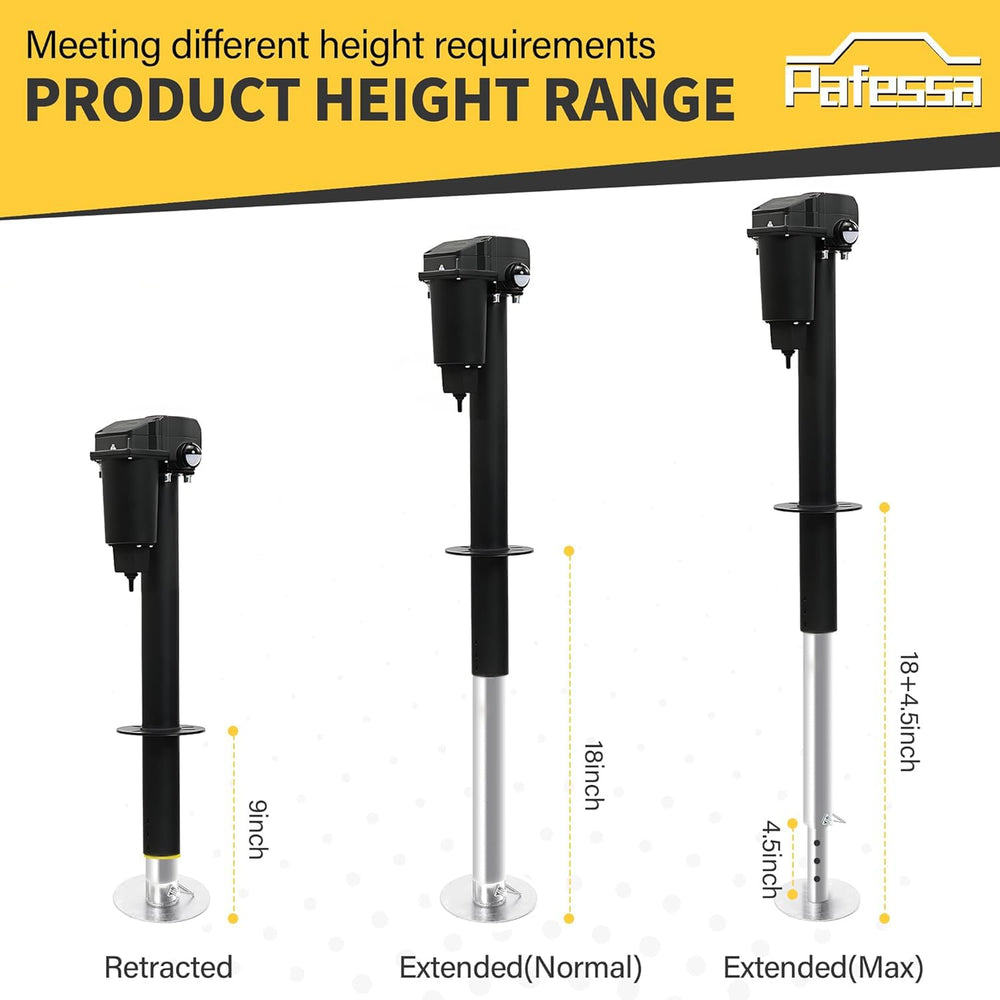 Pafessa 18-inch travel mechanism provides extra clearance during setup