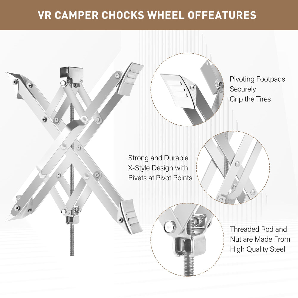 Pafessa heavy-duty zinc-coated steel chock for durable trailer support.
