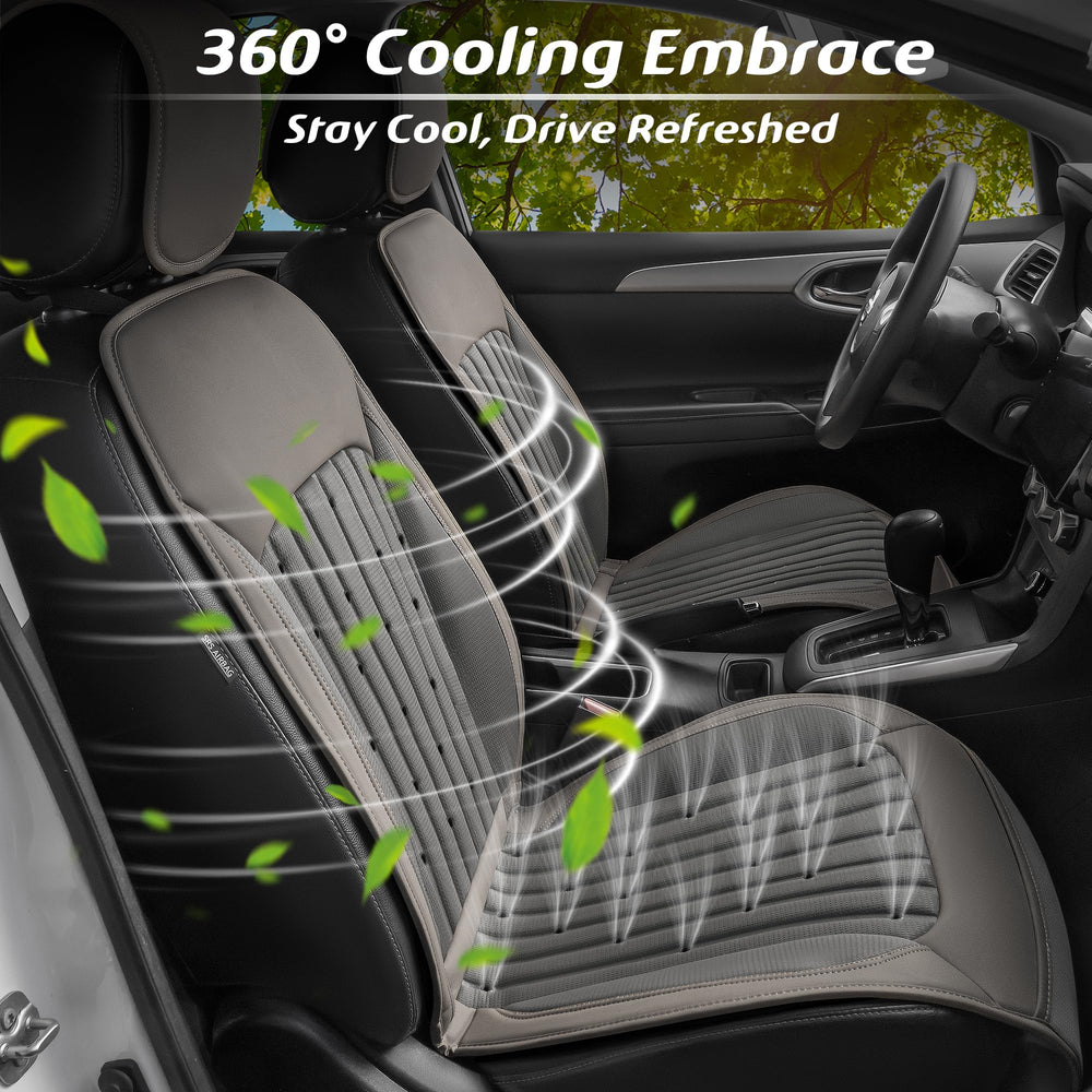 Paffenery leather surface and breathable mesh highlight durable, easy-to-clean design.