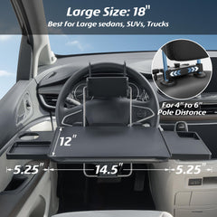 Paffenery tray extended space supports laptops larger than 19 inches.