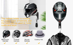 PAHTTO motorcycle helmet holder mounted in a tidy garage setup.