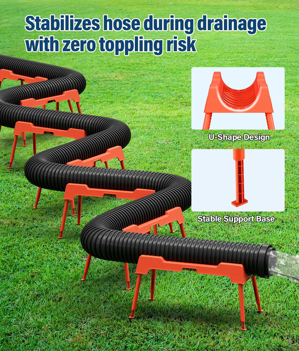 PAHTTO RV sewer hose support deep U groove guides hose