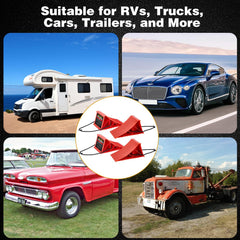 PAHTTO wheel chocks are suitable for RVs, campers, and other utility vehicles.