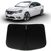 PAIMOHO Nissan Sentra sun shade on the front window for UV protection and cooler interiors.