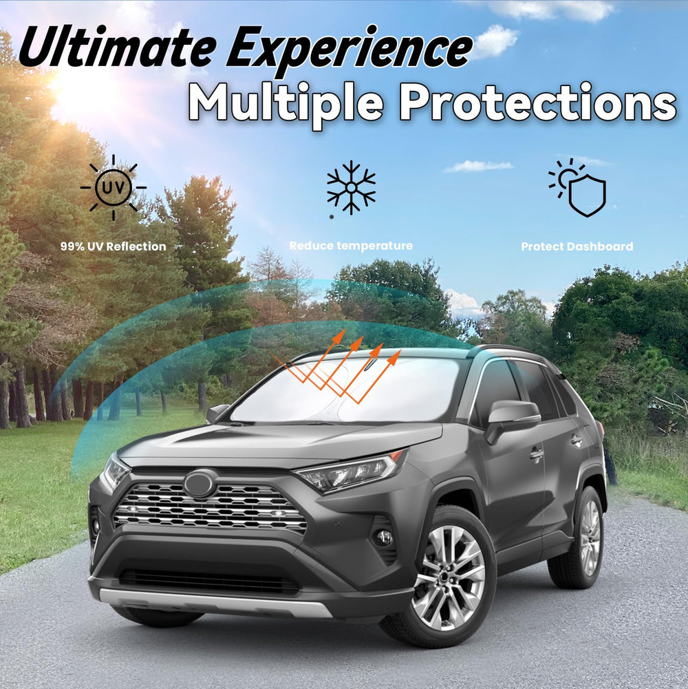 PAIMOHO Rav4 sunshade uses double-layer design to protect the interior.