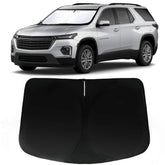 PAIMOHO Traverse windshield sunshade blocks UV rays for a cooler cabin.