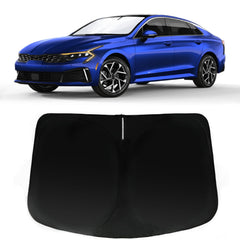 PAIMOHO windshield sun shade on Kia K5 provides precise coverage and UV defense.