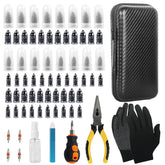 Pakeed 70-piece tire repair kit ready for quick roadside fixes.