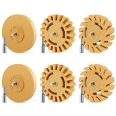 Pakeed eraser wheel 4-inch rubber removes decals without harming painted surfaces.