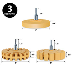 Pakeed eraser wheel six-pack ready for large areas and rims.