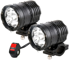 PAKRYS motorcycle driving light front view with 6 beads for bright illumination