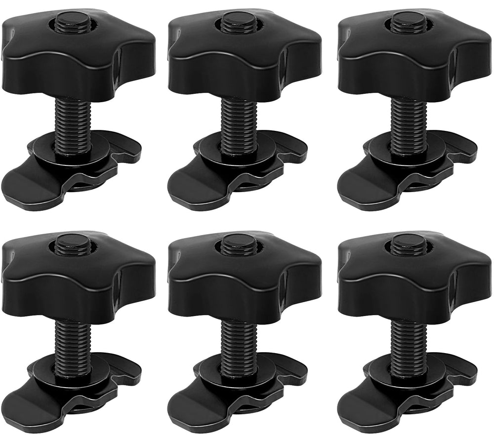 PALOZO L-Track threaded stud fitting front view shows quick, wrench-free installation.