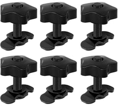 PALOZO L-Track threaded stud fitting front view shows quick, wrench-free installation.