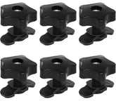 PALOZO L-Track threaded stud fitting with knob for quick tool-free installation.