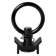 Spring-loaded plunger mechanism enables quick attach and detach for fast cargo setup.