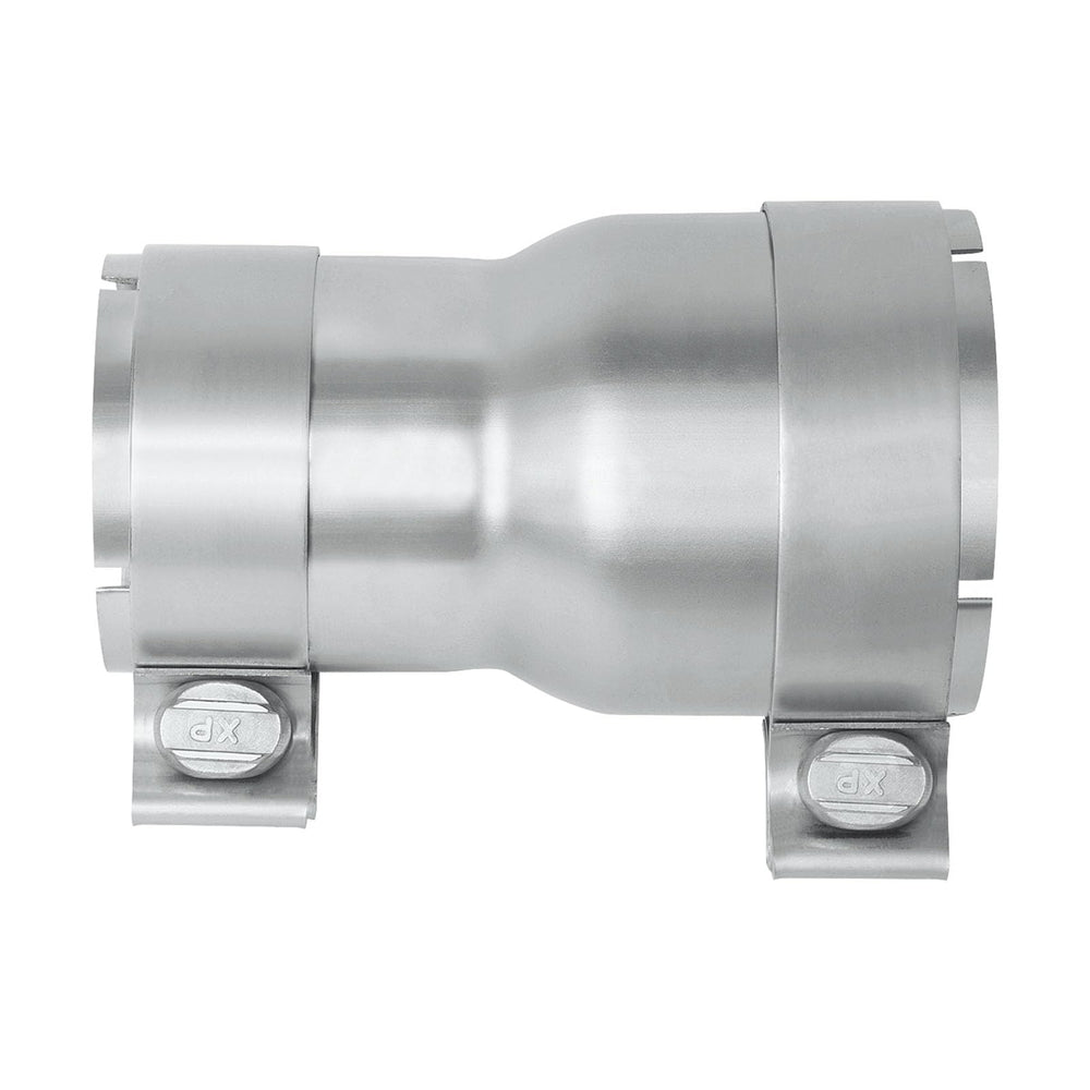 PALOZO setup on a vehicle exhaust illustrating a 2.5 to 3 inch join