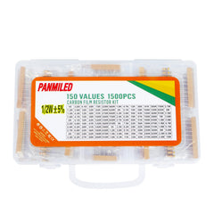 PANMILED resistors on circuit board showing diverse values for prototyping