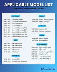 PANNUOSCS blower resistor compatibility list for multiple models