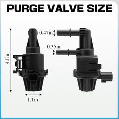 PANNUOSCS purge valve installed under the hood for easy plug-and-play replacement.