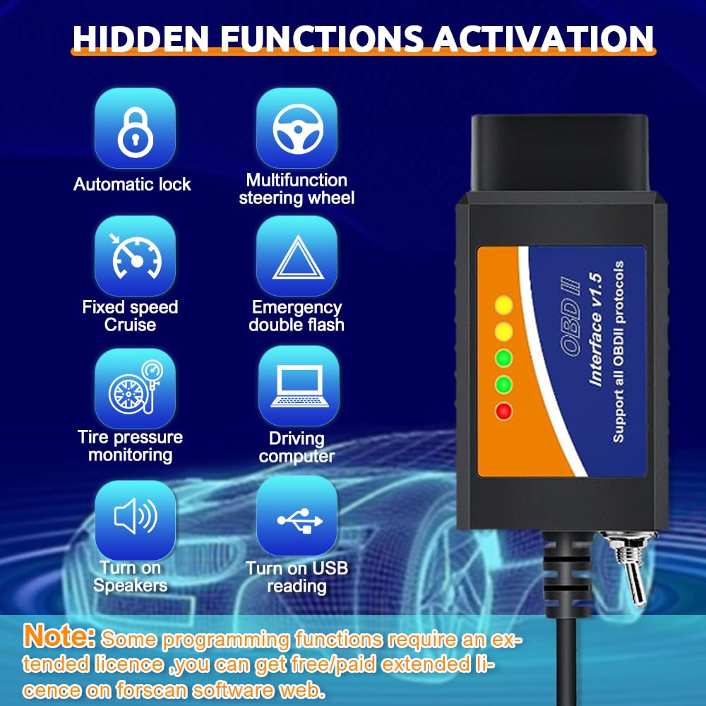 PARANNIC ELM327 USB FORScan compatibility for Ford and Lincoln vehicles.