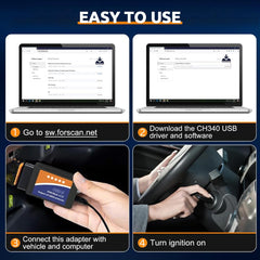 PARANNIC ELM327 USB FORScan reverse tilt mirrors option.