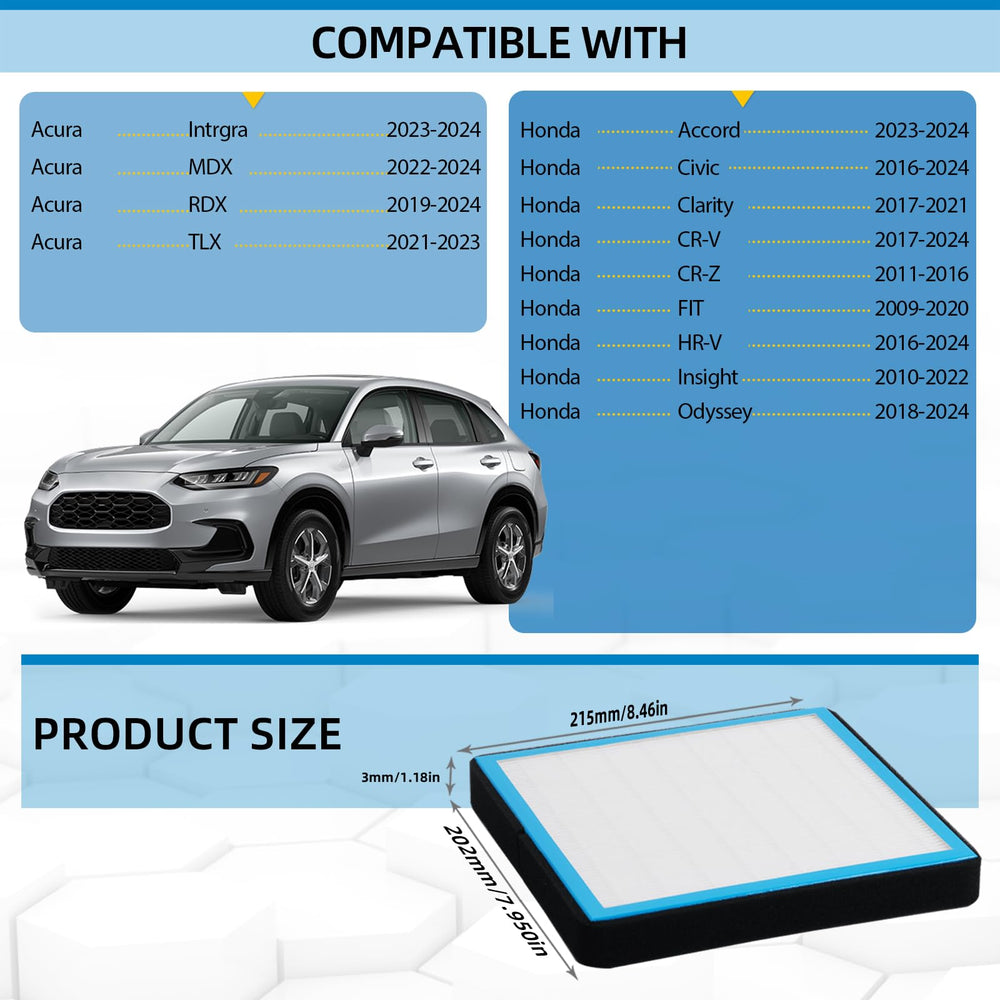 Parfyter CF11182 cabin air filter installed to improve air quality on daily drives.