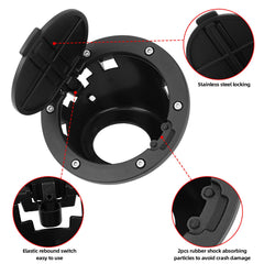 Parfyter installed fuel filler cap on Jeep Wrangler, secure look