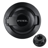 Parfyter fuel filler door in matte black enhances exterior with seamless fit.