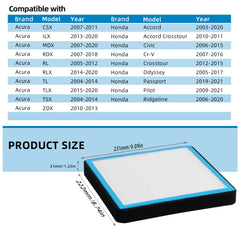 Parfyter cabin filter compact design fits multiple Honda and Acura models