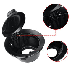 Parfyter matte-black finish detail on fuel cap for refined styling.