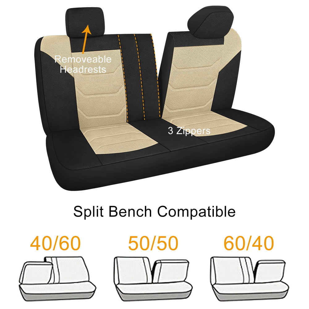 Pariiaotin 3D air mesh seat cover stretch-fit demonstration in car