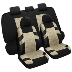 Pariitadin car seat cover full set in black and beige protects interiors and cleans easily
