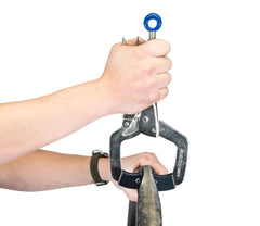 Long handle action of Park Tool BMT-1 provides controlled bead removal.