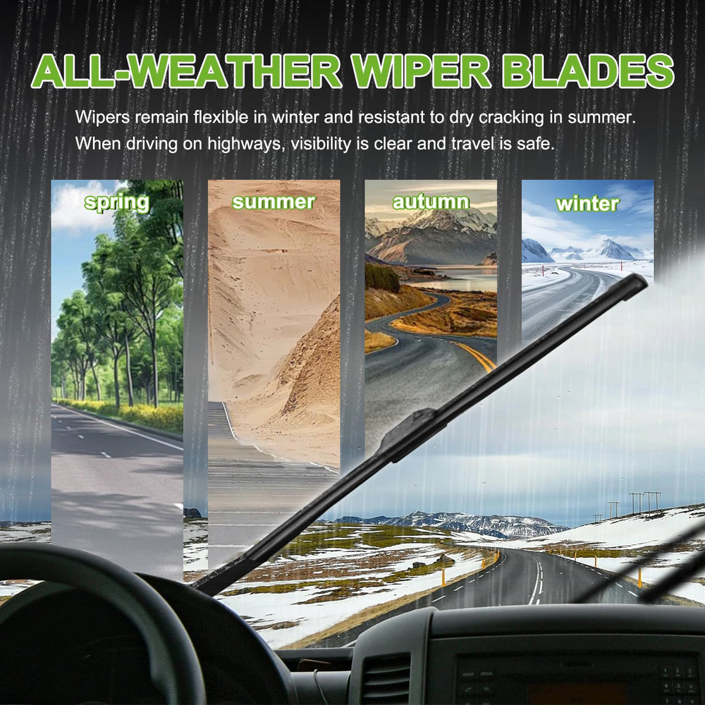 PARRATI all-season flexible rubber wipers resist cracking in heat and cold.