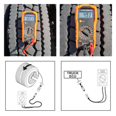 PartLogix semi-truck and trailer diagnostics setup with two cables.