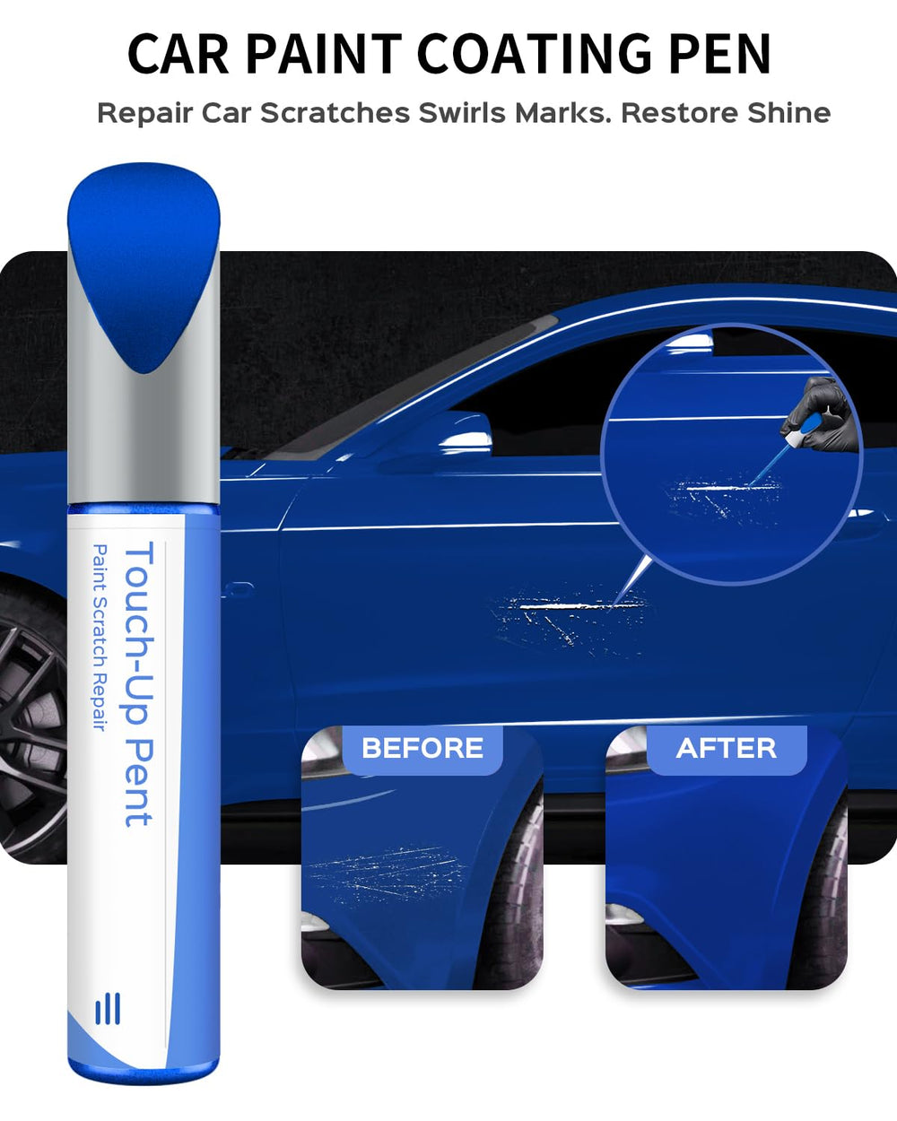 PARTS4EV E7 velocity blue scratch touch-up for Ford conceals scratches without obvious borders