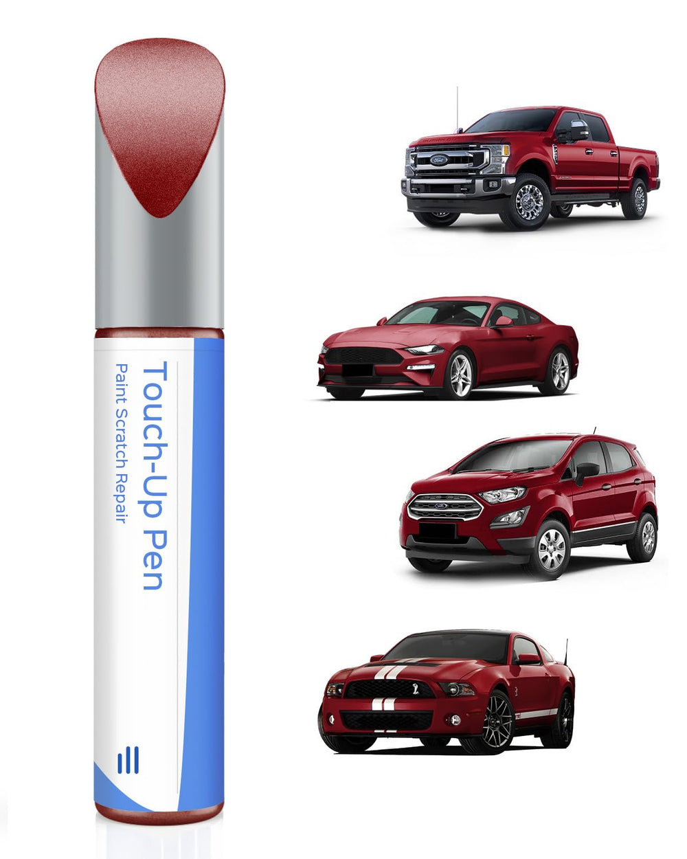 PARTS4EV ruby red metallic tricoat pen close-up for precise scratch touch-up.