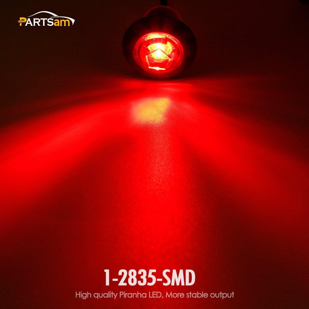 Partsam red LED marker light waterproof 12V for boats and trucks