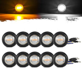 Partsam 10pcs dual-color marker lights amber to white improve trailer visibility.