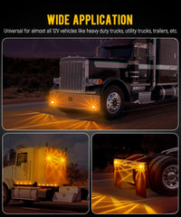 Partsam 12V compatibility supports Freightliner and Peterbilt trucks.