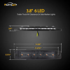 Partsam 12V LED marker light with 6 LEDs for bright road visibility