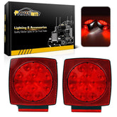 Partsam 12V square LED trailer light in red and white for high visibility