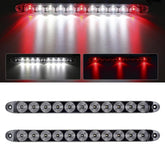 Partsam 15-inch red 3-ID bar with clear lens for DOT visibility.