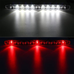 Partsam 15-inch red 3-ID bar ultra-thin profile fits tight spaces.