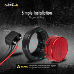 Partsam 2.5-inch red marker light suited for trucks and trailers for safer lanes.