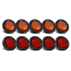 Partsam 2in round trailer side marker amber with reflex lens for better visibility.
