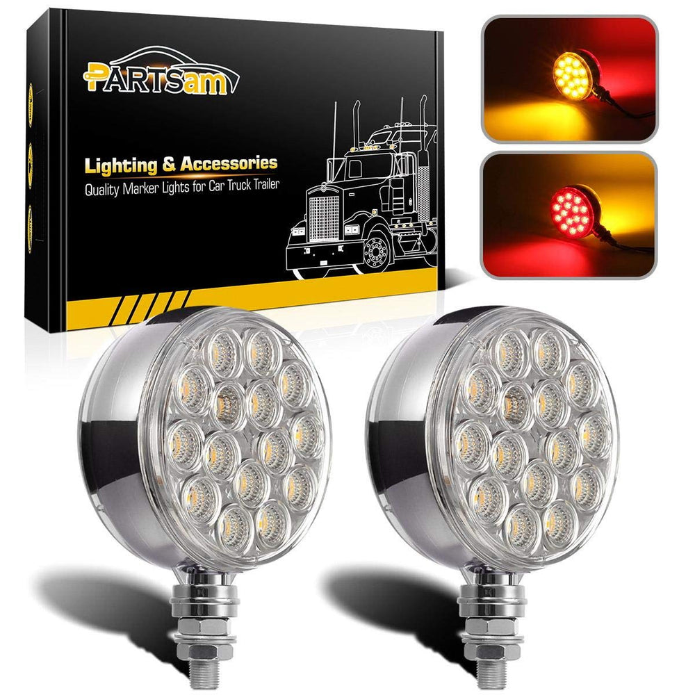 Partsam 2pc 3-inch dual-face light with amber forward visibility