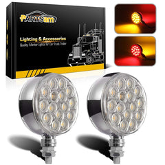Partsam 2pc 3-inch dual-face light with amber forward visibility