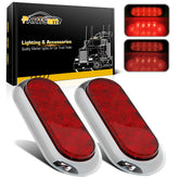 Partsam 2Pcs red LED oval trailer lights for enhanced visibility