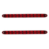 Partsam 2x red 15-inch LED trailer light bars provide full-length trailer signaling.